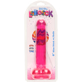 Lollicock 8 Inch Slim Stick with Balls Cherry Ice Dildo